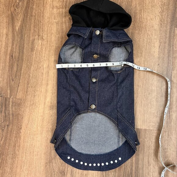Fab Dog Medium Dog Hoodie Jacket AC/DC Embroidered Denim Vest - Picture 8 of 9